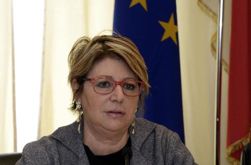 Maria Sandra Telesca (Assessore regionale Salute) alla conferenza stampa di presentazione dello studio "Percorso Nascita e qualità percepita in FVG" - Trieste 09/03/2016