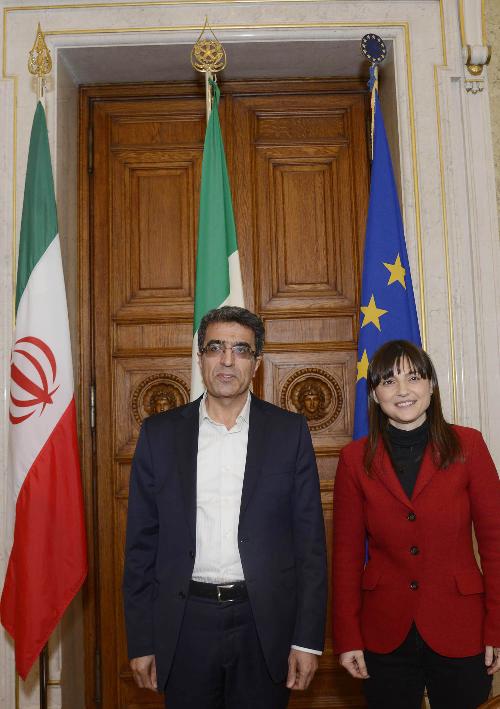 Vahid Ahmadi (Viceministro Scienza, Ricerca e Trasferimento tecnologico Repubblica Islamica Iran) e Debora Serracchiani (Presidente Regione Friuli Venezia Giulia) nella sede della Regione FVG in piazza Unità d'Italia - Trieste 11/03/2016