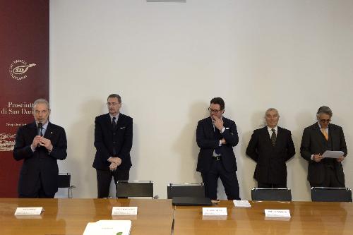 Paolo Menis (Sindaco San Daniele) e Sergio Bolzonello (Vicepresidente Regione FVG e assessore Attività produttive) all'inaugurazione della nuova sede del Consorzio del Prosciutto di San Daniele in via Ippolito Nievo 19 - San Daniele del Friuli 31/03/2016 (Foto Luca d'Agostino / Phocus Agency © 2016)