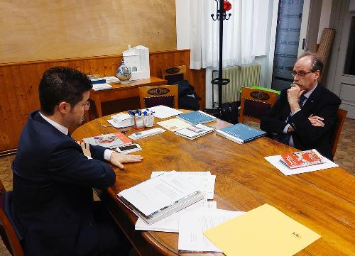 Markus Maurmair (Sindaco Valvasone Arzene) e Gianni Torrenti (Assessore regionale Cultura) in Municipio - Valvasone Arzene 08/04/2016