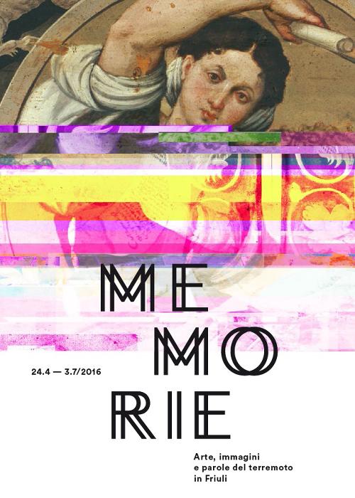 Logo della mostra "Memorie. Arte, immagini e parole del terremoto in Friuli" (24/4-3/7/2016 Villa Manin)