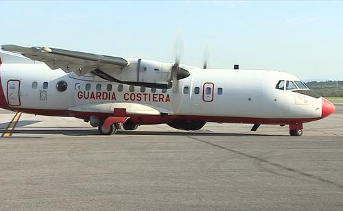 Velivolo ATR42 della Guardia Costiera per i sorvoli di telerilevamento di tetti e coperture in amianto - Ronchi dei Legionari 12/04/2016