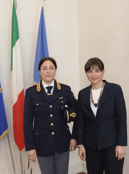 Alessandra Belardini (Dirigente Compartimento Polizia e Comunicazioni FVG) e Debora Serracchiani (Presidente Regione Friuli Venezia Giulia) - Trieste 13/04/2016