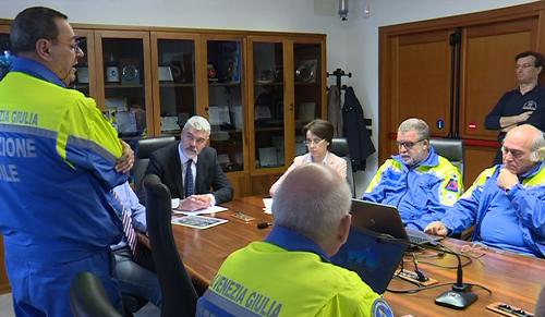 Paolo Panontin (Assessore regionale Protezione civile) alla presentazione del diploma a carattere temporaneo denominato Orcolat istituito dal Comitato regionale A.R.I. FVG, a 40 anni dal terremoto del Friuli, nella sede della Protezione civile - Palmanova 14/04/2016