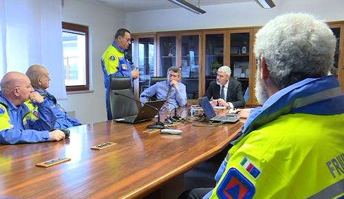 Paolo Panontin (Assessore regionale Protezione civile) alla presentazione del diploma a carattere temporaneo denominato Orcolat istituito dal Comitato regionale A.R.I. FVG, a 40 anni dal terremoto del Friuli, nella sede della Protezione civile - Palmanova 14/04/2016