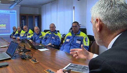 Paolo Panontin (Assessore regionale Protezione civile) alla presentazione del diploma a carattere temporaneo denominato Orcolat istituito dal Comitato regionale A.R.I. FVG, a 40 anni dal terremoto del Friuli, nella sede della Protezione civile - Palmanova 14/04/2016