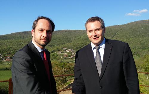 Cristiano Shaurli (Assessore regionale Risorse agricole e forestali) e Dejan Zidan (Ministro Agricoltura e vicepremier Repubblica Slovenia) - Oslavia 15/04/2016