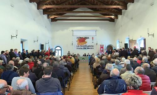 L'incontro "La ricostruzione inizia dal lavoro", in Municipio - Venzone 26/04/2016
