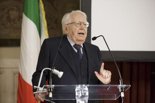 Giuseppe Zamberletti (Ex commissario ricostruzione) alla presentazione del documentario "Resurî 1976-2016. 40 anni dal terremoto in Friuli" nella Sala della Regina a Palazzo Montecitorio - Roma 03/05/2016 (Foto Federica Agamennoni Cerimoniale Camera Deputati)