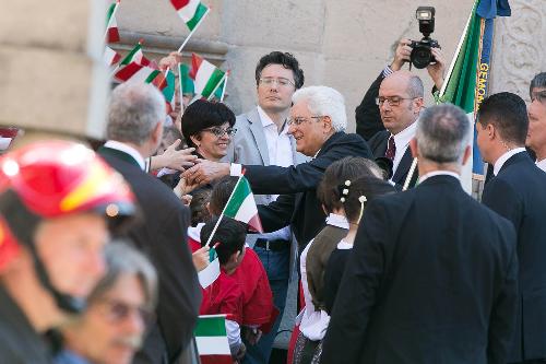 Sergio Mattarella (Presidente Repubblica Italiana) a Gemona per le celebrazioni a 40 anni dal terremoto in Friuli - 06/05/2016