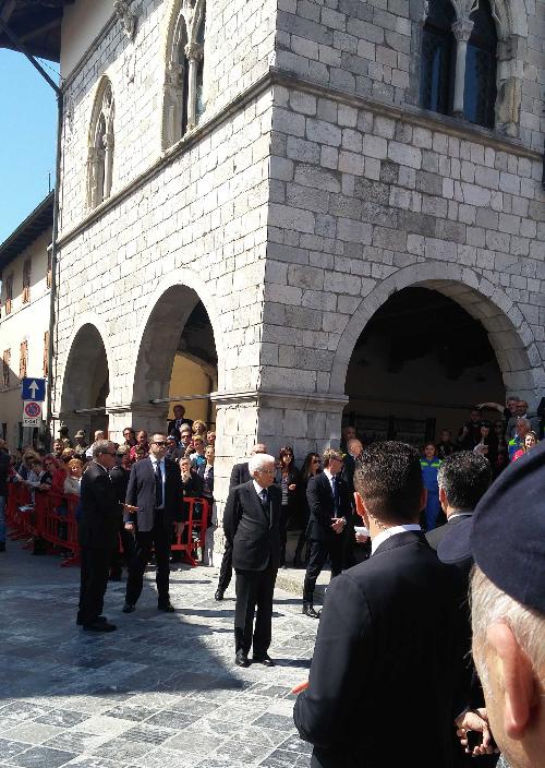 Sergio Mattarella (Presidente Repubblica Italiana) a Venzone per le celebrazioni a 40 anni dal terremoto in Friuli - 06/05/2016