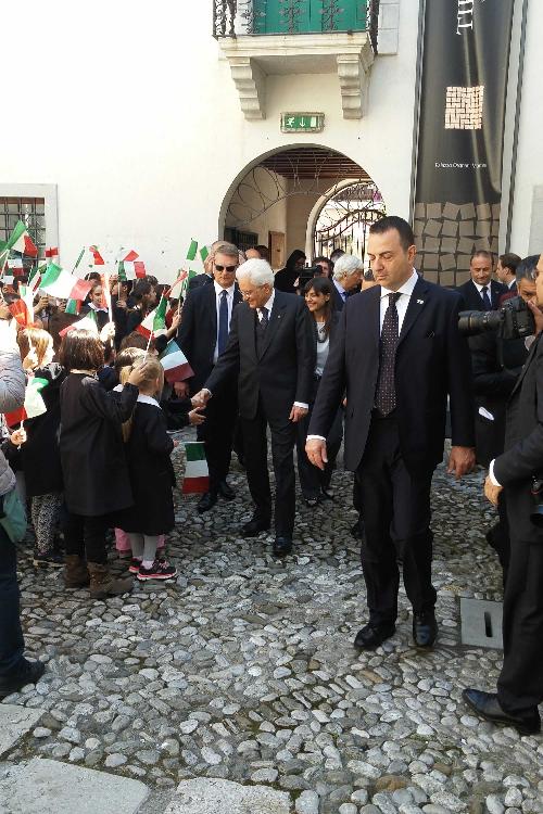 Sergio Mattarella (Presidente Repubblica Italiana) a Venzone per le celebrazioni a 40 anni dal terremoto in Friuli - 06/05/2016