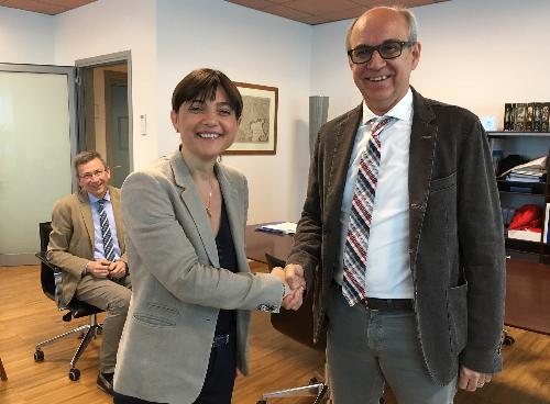 Debora Serracchiani (Presidente Regione Friuli Venezia Giulia) e Giorgio Simon [Direttore generale Azienda Assistenza Sanitaria (AAS) n. 5 Friuli Occidentale] - Udine 09/05/2016