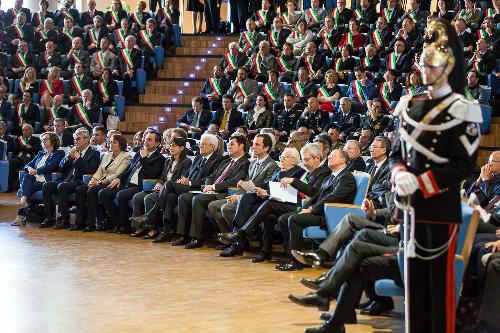 Seduta straordinaria del Consiglio regionale del Friuli Venezia Giulia alla presenza di Sergio Mattarella (Presidente Repubblica Italiana), nell'Auditorium della Regione - Udine 06/05/2016 