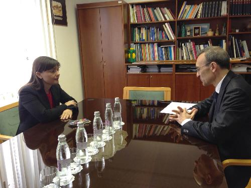 Debora Serracchiani (Presidente Regione Friuli Venezia Giulia) e Paolo Trichilo (Ambasciatore d'Italia a Lubiana) - Nova Gorica (SLO) 10/05/2016