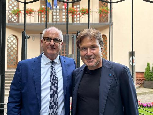 L'assessore regionale Sergio Emidio Bini assiema al nuovo presidente Gabriele Bano