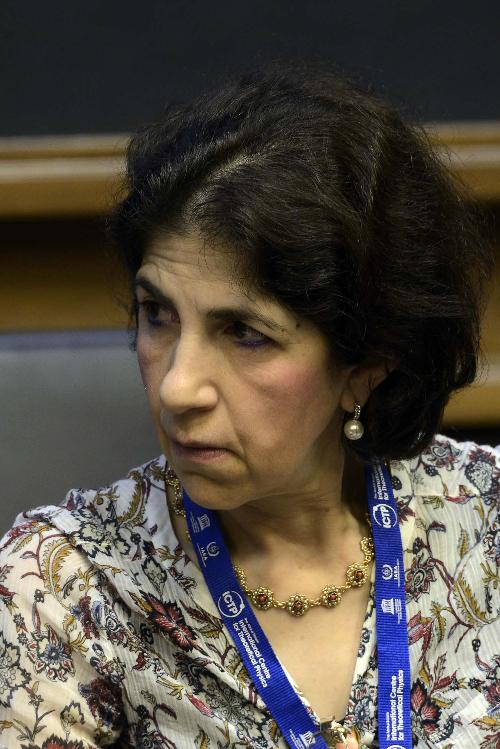 Fabiola Gianotti (Direttore generale CERN / Organizzazione europea per la ricerca nucleare) al quinto meeting del Comitato scientifico consultivo del Segretario generale delle Nazioni Unite (UNSAB) nella sede del Centro Internazionale di Fisica Teorica (ICTP) di Miramare - Trieste 25/05/2016