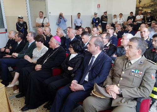 Sergio Bolzonello (Vicepresidente Regione FVG) e Maria Rosaria Laganà (Prefetto Pordenone) alla cerimonia per i 145 anni del Corpo di Polizia locale - Pordenone 27/06/2016