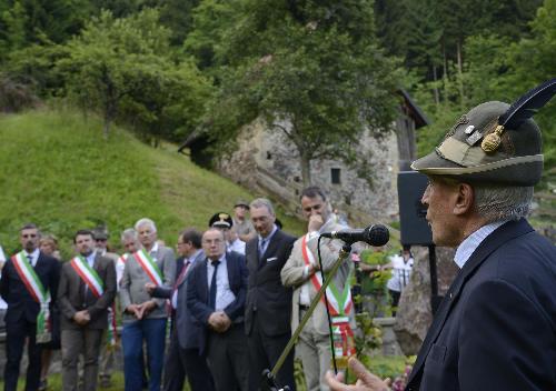 Franco Marini (Presidente Comitato storico-scientifico anniversari di interesse nazionale) alla cerimonia in ricordo dei Fuzilâz - Cercivento 01/07/2016