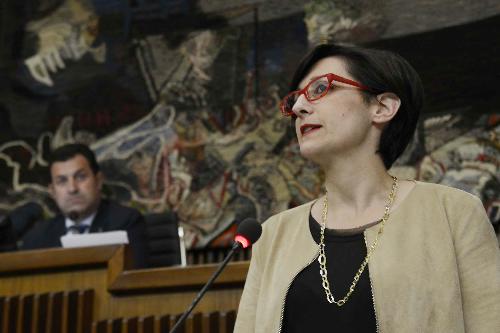 Sara Vito (Assessore regionale Ambiente ed Energia) nell'Aula del Consiglio regionale - Trieste 06/07/2016