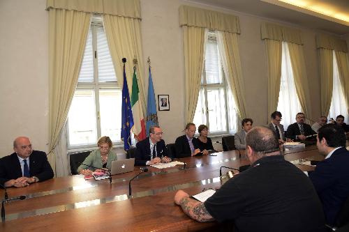 Sergio Bolzonello (Vicepresidente Regione FVG e assessore Attività produttive, Turismo e Cooperazione) al Tavolo Wartsila, nella sede della Regione Friuli Venezia Giulia - Trieste 07/07/2016