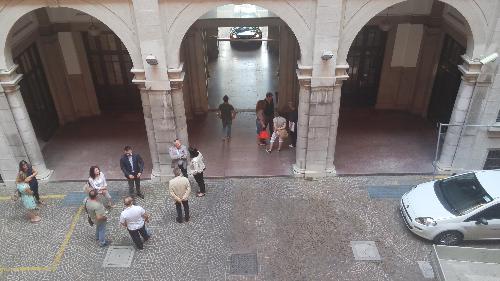 Corte interna del Palazzo della Regione Friuli Venezia Giulia in via Carducci 6, alla consegna ufficiale dei lavori di manutenzione straordinaria - Trieste 27/07/2016