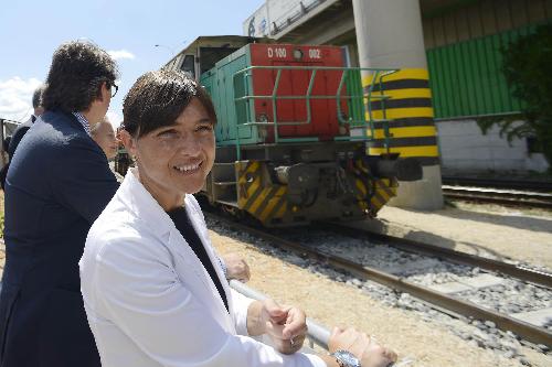 Debora Serracchiani (Presidente Regione Friuli Venezia Giulia) all'apertura del Varco ferroviario 4, in Porto Nuovo - Trieste 29/07/2016