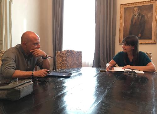 William Pezzetta (Segretario CGIL FVG) e Debora Serracchiani (Presidente Regione Friuli Venezia Giulia), nella sede della Regione - Trieste 05/08/2016