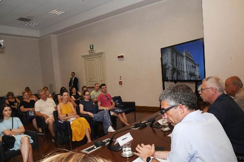 Una fase dell'inconto svoltosi oggi a Trieste 