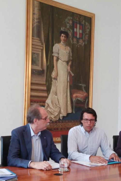Gianni Torrenti (Assessore regionale Cultura) e Oriano Otocan (Presidente Associazione delle Agenzie della Democrazia Locale) alla riunione dell’Ufficio di presidenza dell'ALDA - Trieste 10/08/2016