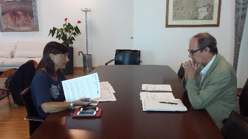 Debora Serracchiani (Presidente Friuli Venezia Giulia) e Pietro Biasiol (direttore Ufficio scolastico regionale), nella sede della Regione – Udine 19/08/2016