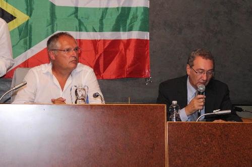 Paolo Urbani (Sindaco Gemona) e Sergio Bolzonello (Vicepresidente Regione Friuli Venezia Giulia) - Gemona del Friuli 25/08/2016 (Foto © Emiliano Foramitti)