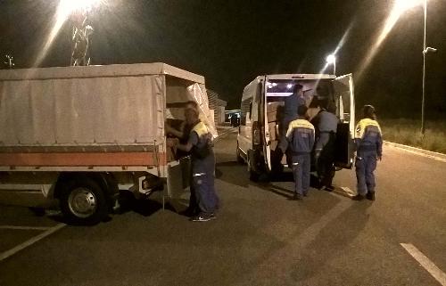 Contingente di tecnici, volontari e mezzi della Protezione civile del Friuli Venezia Giulia in partenza per Amatrice (RI) - Palmanova 28/08/2016