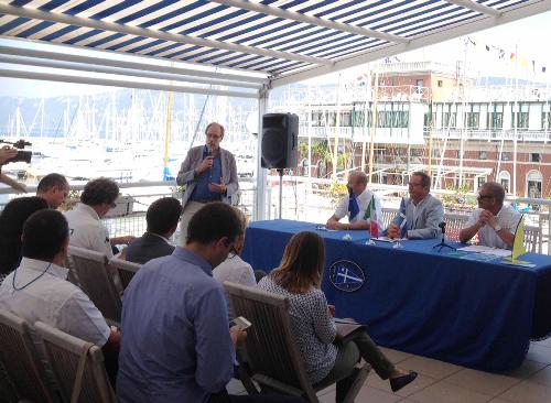 Gianni Torrenti (Assessore regionale Sport) alla presentazione del "Trofeo Cral Insiel 2016", nella sede della Società Triestina della Vela - Trieste 29/08/2016