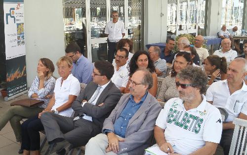 Simone Puksic (Presidente Insiel S.p.A.) e Gianni Torrenti (Assessore regionale Sport) alla presentazione del "Trofeo Cral Insiel 2016", nella sede della Società Triestina della Vela - Trieste 29/08/2016