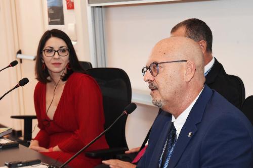 L'intervento dell'assessore regionale Sebastiano Callari all'evento finale del progetto 5G-Sitacor all'Università di Trieste.