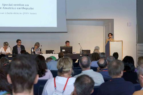 Sara Vito (Assessore regionale Ambiente ed Energia) alla XXXV Assemblea generale della European Seismological Commission (ESC), alla Stazione Marittima - Trieste 05/09/2016 (Foto Annalisa Mansutti)