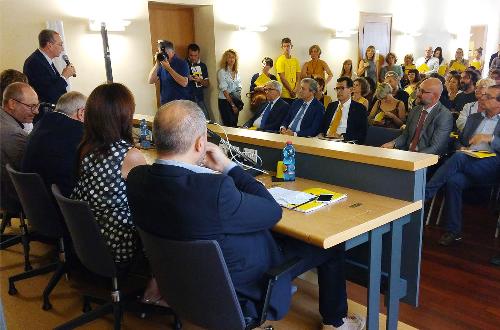 Sergio Bolzonello (Vicepresidente Regione FVG e assessore Attività produttive, Turismo e Cooperazione) interviene alla presentazione della XVII edizione di Pordenonelegge - Pordenone 07/09/2016