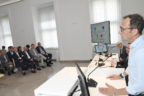 il governatore del Friuli Venezia Giulia Massimiliano Fedriga nel corso del suo intervento
