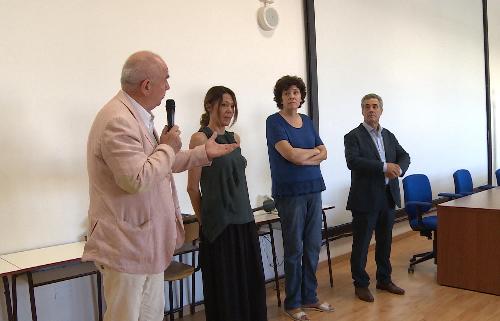 Riccardo Marchesan (Sindaco Staranzano), Ilaria Cecot (Assessore Istruzione Provincia Gorizia), Loredana Panariti (Assessore regionale Istruzione) e Marco Fragiacomo (Dirigente scolastico plesso ISIS Brignoli-Einaudi-Marconi) - Staranzano 13/09/2016