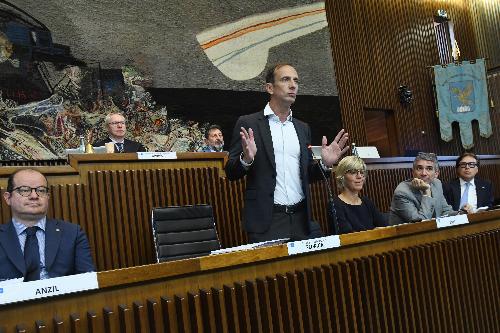 Il governatore Fedriga interviene in Aula