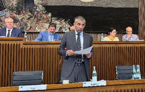 L'assessore regionale agli Enti locali e alla sicurezza, Pierpaolo Roberti in Aula