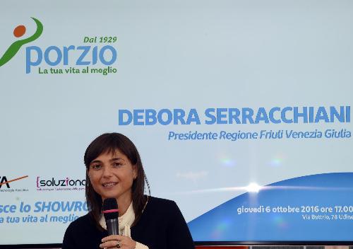 Debora Serracchiani (Presidente Regione Friuli Venezia Giulia) all'inaugurazione della nuova sede direzionale del Gruppo Porzio - Udine 06/10/2016