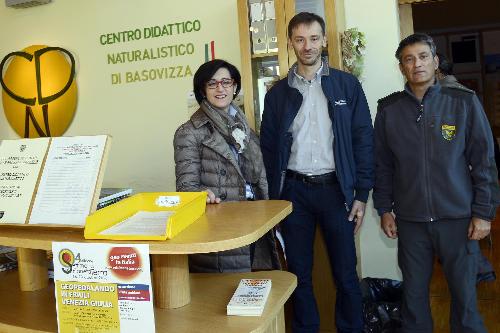 Sara Vito (Assessore regionale Ambiente ed Energia), Fabrizio Fattor (Direttore Servizio geologico Regione FVG) e Diego Masiello (Coordinatore CDN) al Centro Didattico Naturalistico / CDN - Basovizza (TS) 19/10/2016
