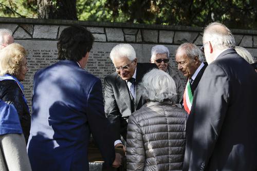 Sergio Mattarella (Presidente Repubblica Italiana) ed Ettore Romoli (Sindaco Gorizia) al Monumento ai Caduti della Prima Guerra Mondiale - Gorizia 26/10/2016
