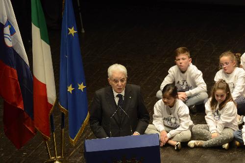 Sergio Mattarella (Presidente Repubblica Italiana) alla celebrazione ufficiale "L'Europa luogo di superamento dei conflitti", al Teatro Verdi - Gorizia 26/10/2016