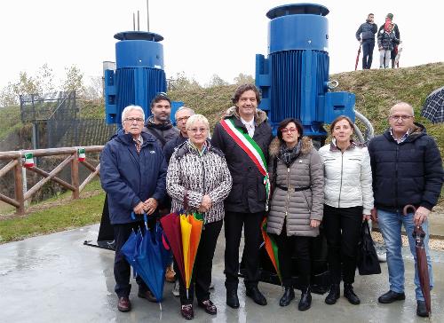 Dorino Favot (Sindaco Prata di Pordenone) e Sara Vito (Assessore regionale Ambiente) all'inaugurazione della nuova idrovora in località Le Peressine - Prata di Pordenone (PN) 19/11/2016