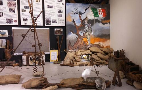 Un allestimento della mostra sulla Grande Guerra inaugurata oggi al Magazzino delle Idee, in Porto Vecchio - Trieste 06/12/2016