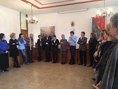 Debora Serracchiani (Presidente Regione Friuli Venezia Giulia) incontra la Giunta e i dipendenti del Comune, in Municipio - Remanzacco 16/01/2017