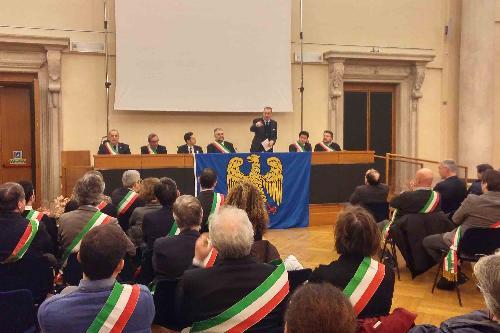 Sergio Bolzonello (Vicepresidente Regione FVG e assessore Attività produttive, Turismo e Cooperazione) alla prima assemblea generale della Comunità linguistica friulana - Udine 04/02/2017